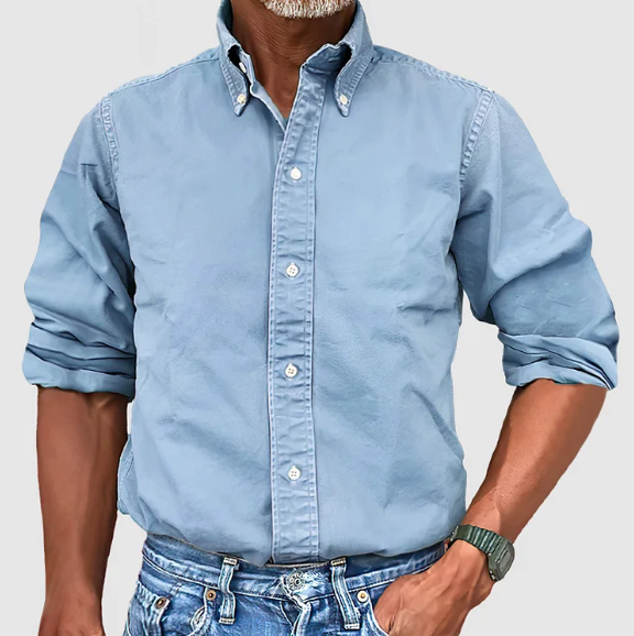 Camisa de manga larga masculina, cómoda