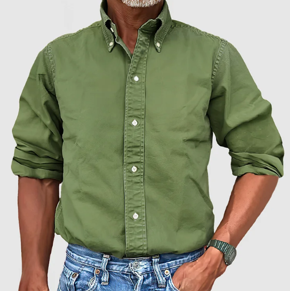 Camisa de manga larga masculina, cómoda