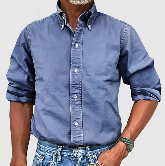 Camisa de manga larga masculina, cómoda
