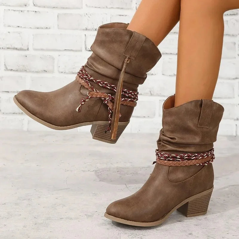 Botas western altas mujer, diseño clásico y refinado