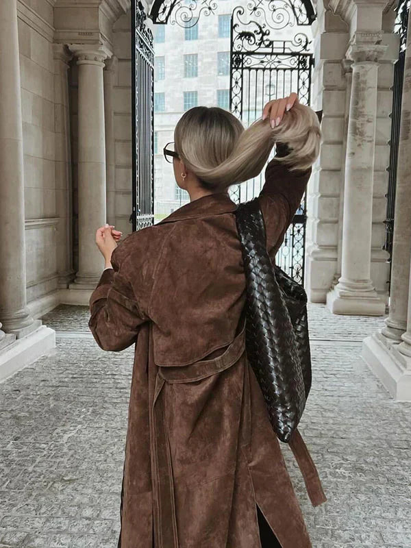 Abrigo largo mujer couture, cómodo y moderno para temporada fría