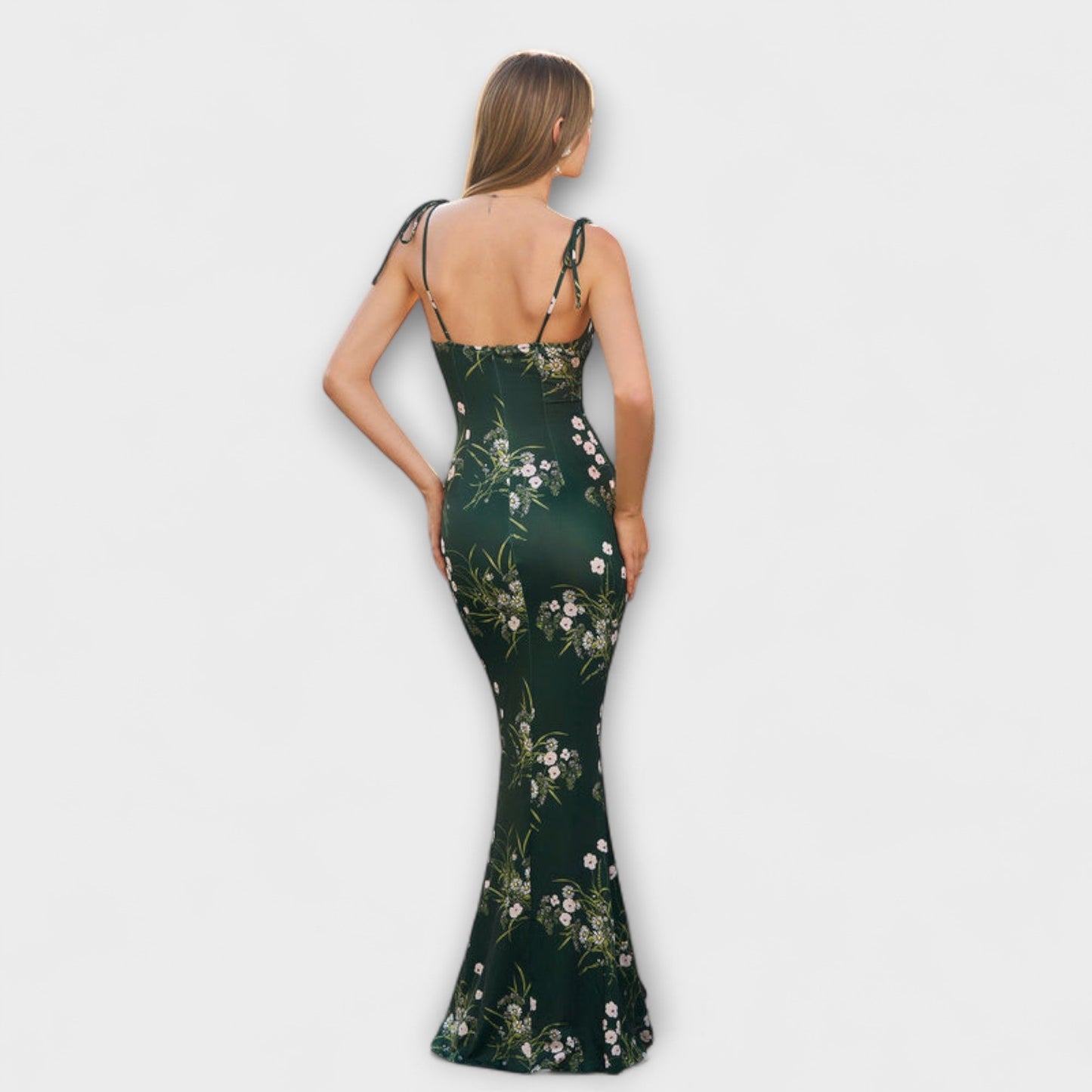 Miley | Vestido de fiesta con estampado floral y tirantes anudados