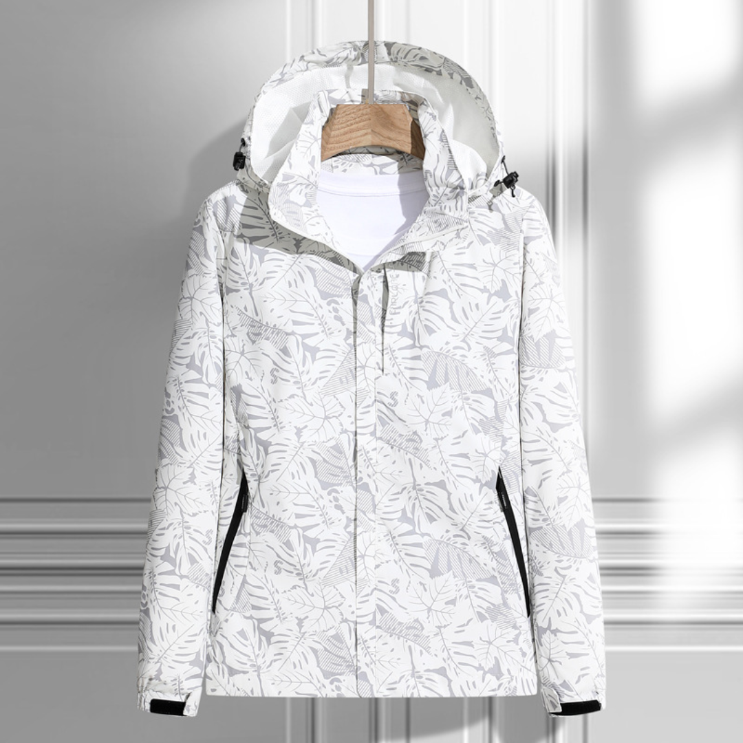 Chaqueta con capucha para mujer: impermeable y con cremallera