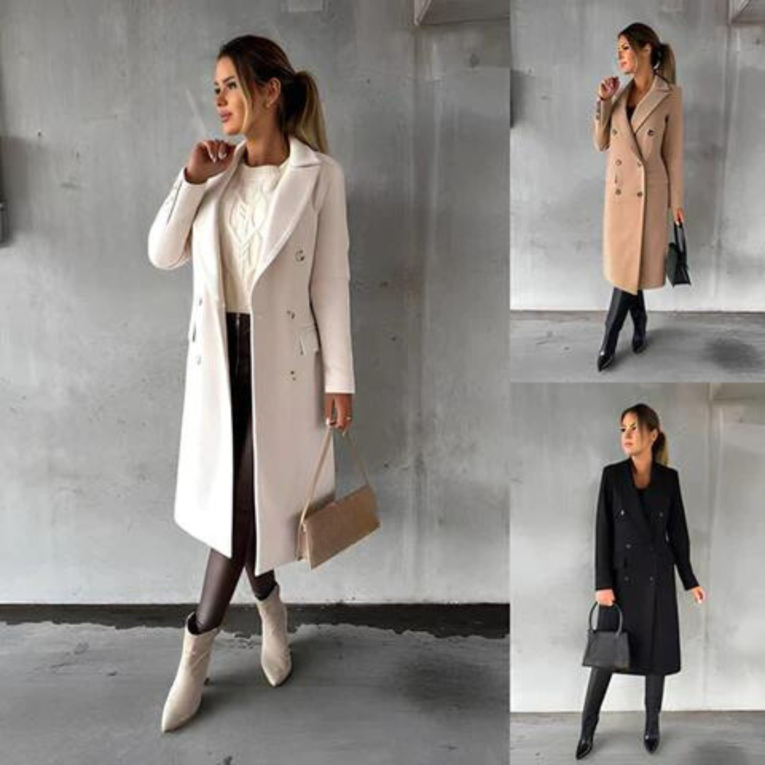 Cortney | Elegante abrigo de mujer con doble botonadura