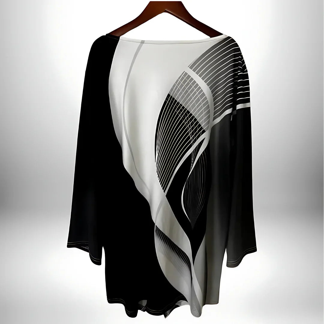 Top de mujer con diseño geométrico, ligero y versátil