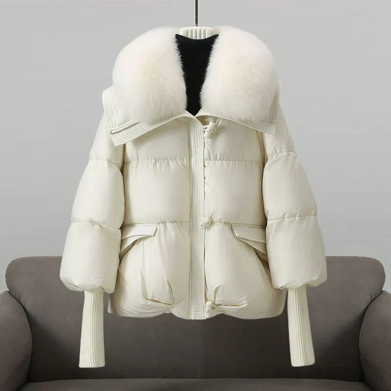 Dajsha | Abrigo de invierno cálido con cuello de piel