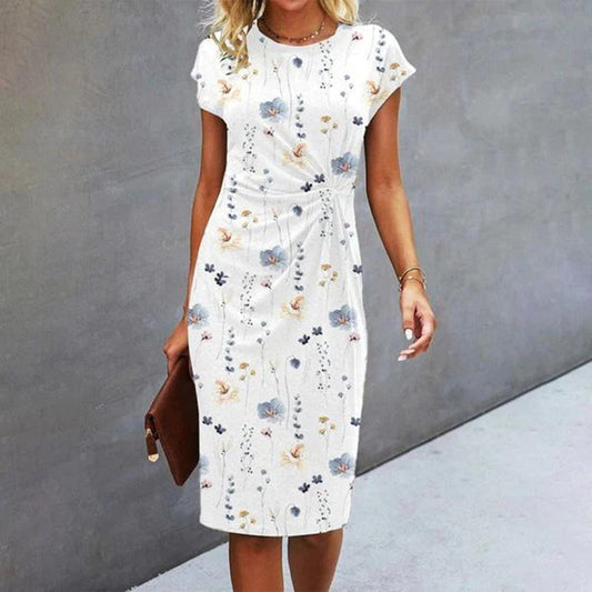Vestido chic mujer con mangas cortas, elegante y práctico