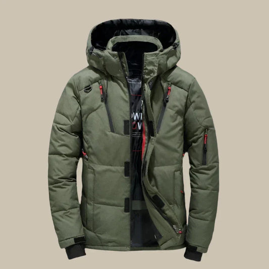 Chaqueta hombre con capucha, ligera y elegante para otoño e invierno