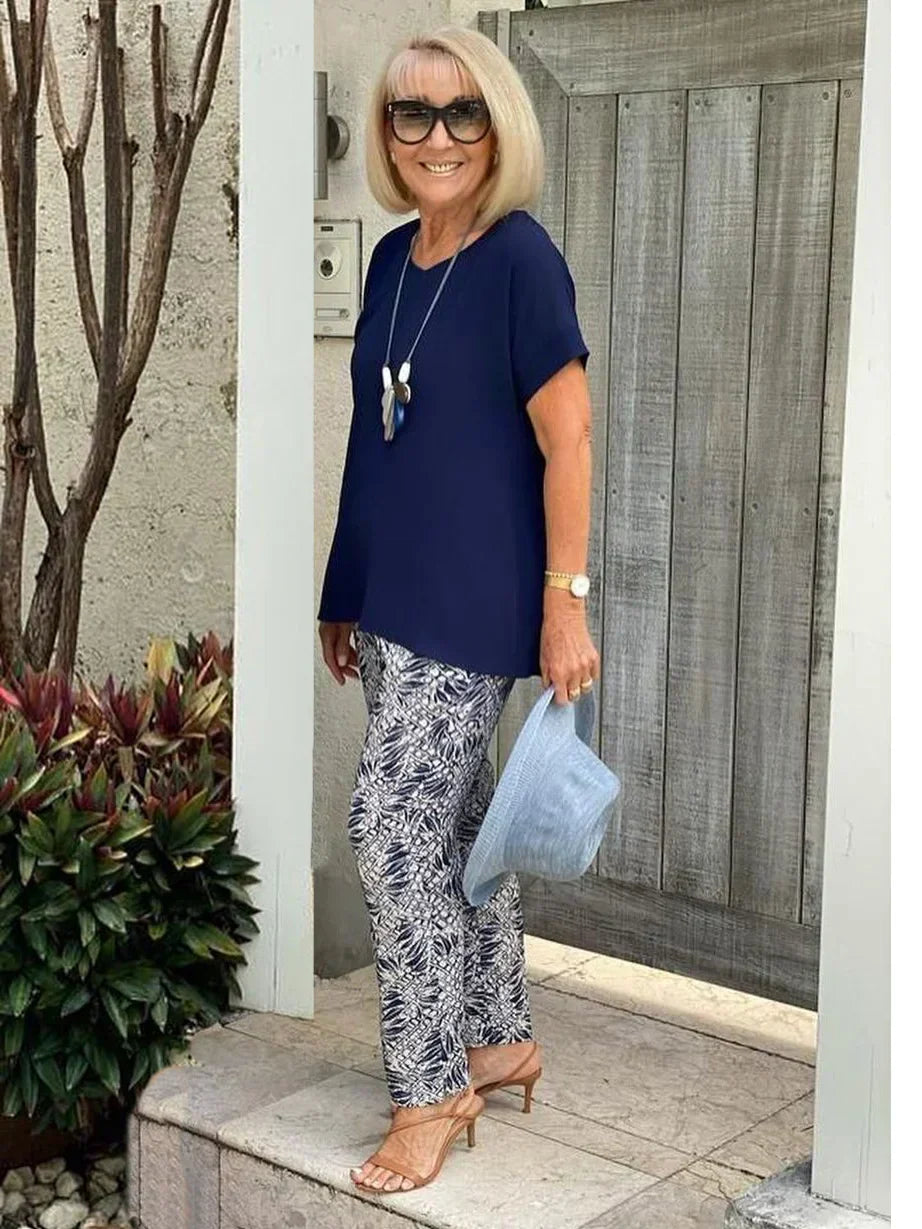 Conjunto mujer chic 2 piezas elegante y estiloso primavera-verano