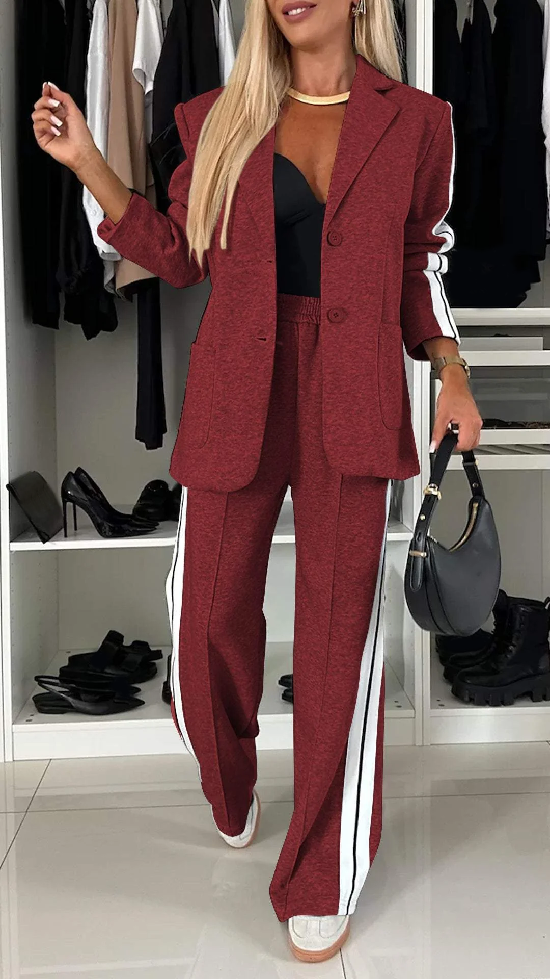 Conjunto elegante mujer diario estilo business casual moderno