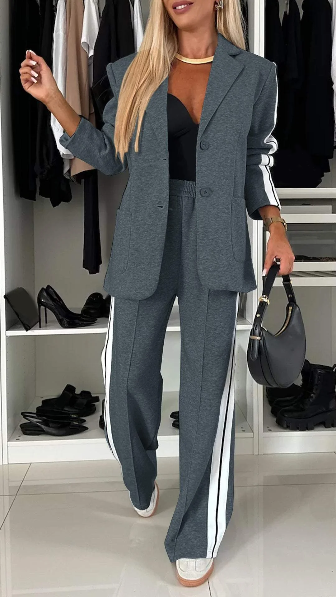 Conjunto elegante mujer diario estilo business casual moderno