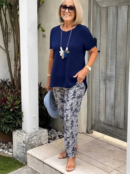 Conjunto mujer chic 2 piezas elegante y estiloso primavera-verano