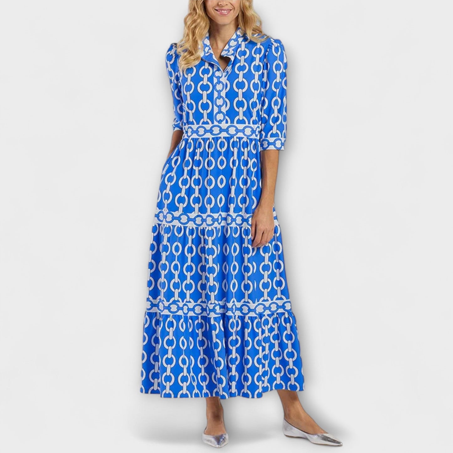 Melany | Vestido midi con estampado de cadenas