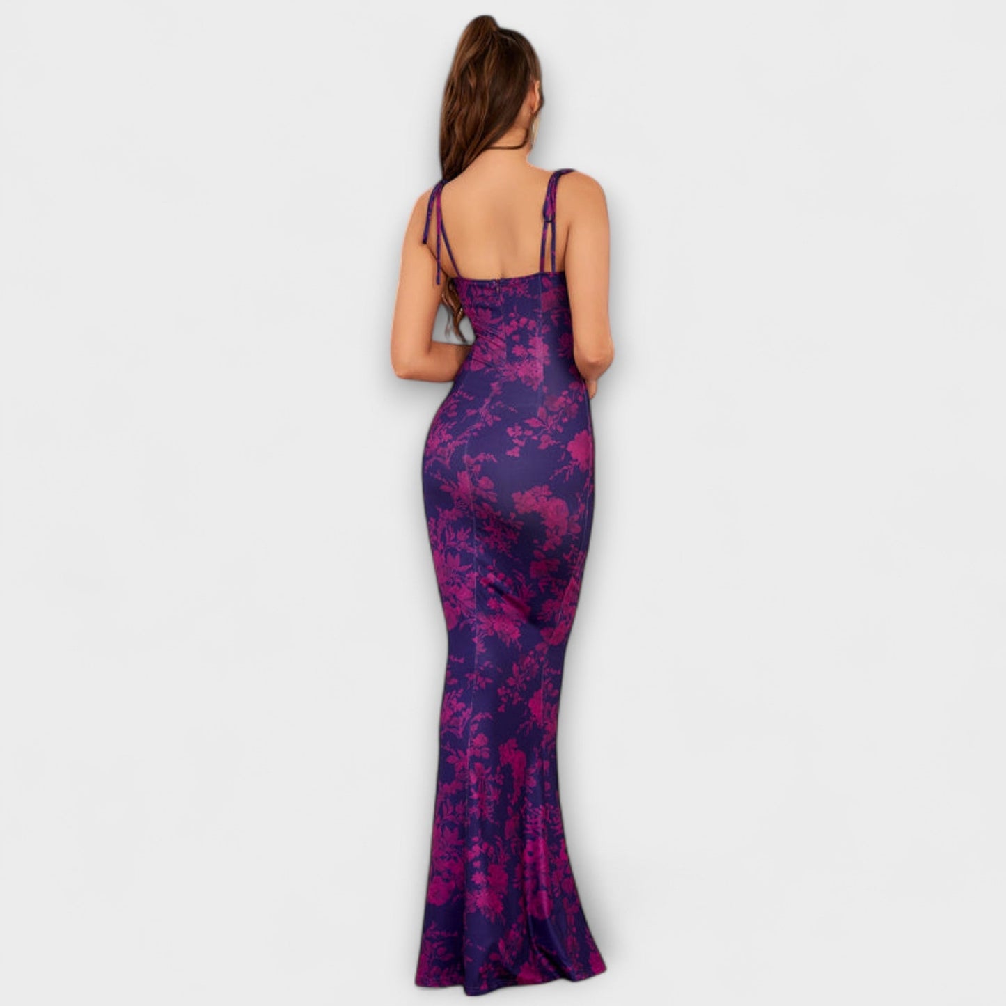 Miley | Vestido de fiesta con estampado floral y tirantes anudados