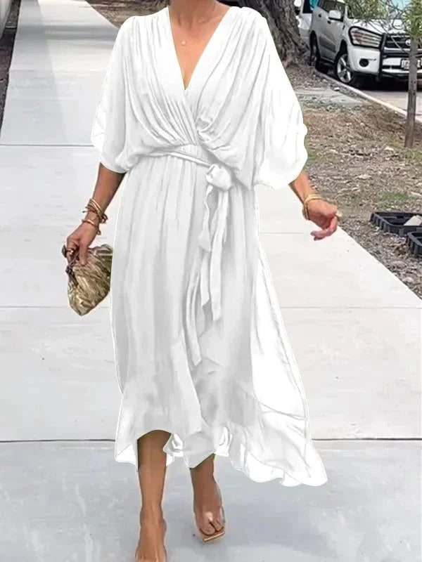 Bernice | Vestido de gasa con escote en V