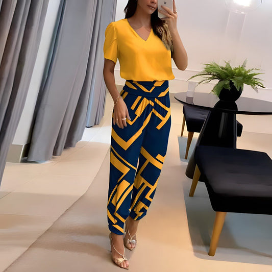 Conjunto mujer moderno y cómodo, blusa y pantalón