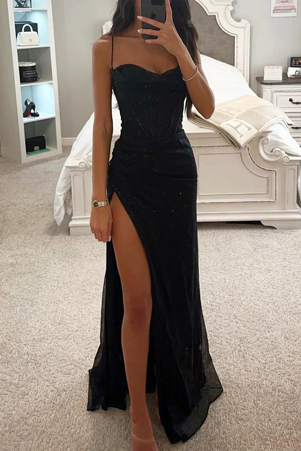 Vestido Elegante Mujer – Con Brillos Lujosos Perfecto para Galas