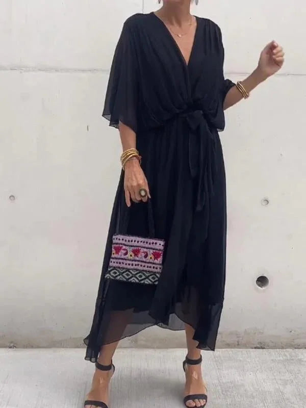 Bernice | Vestido de gasa con escote en V