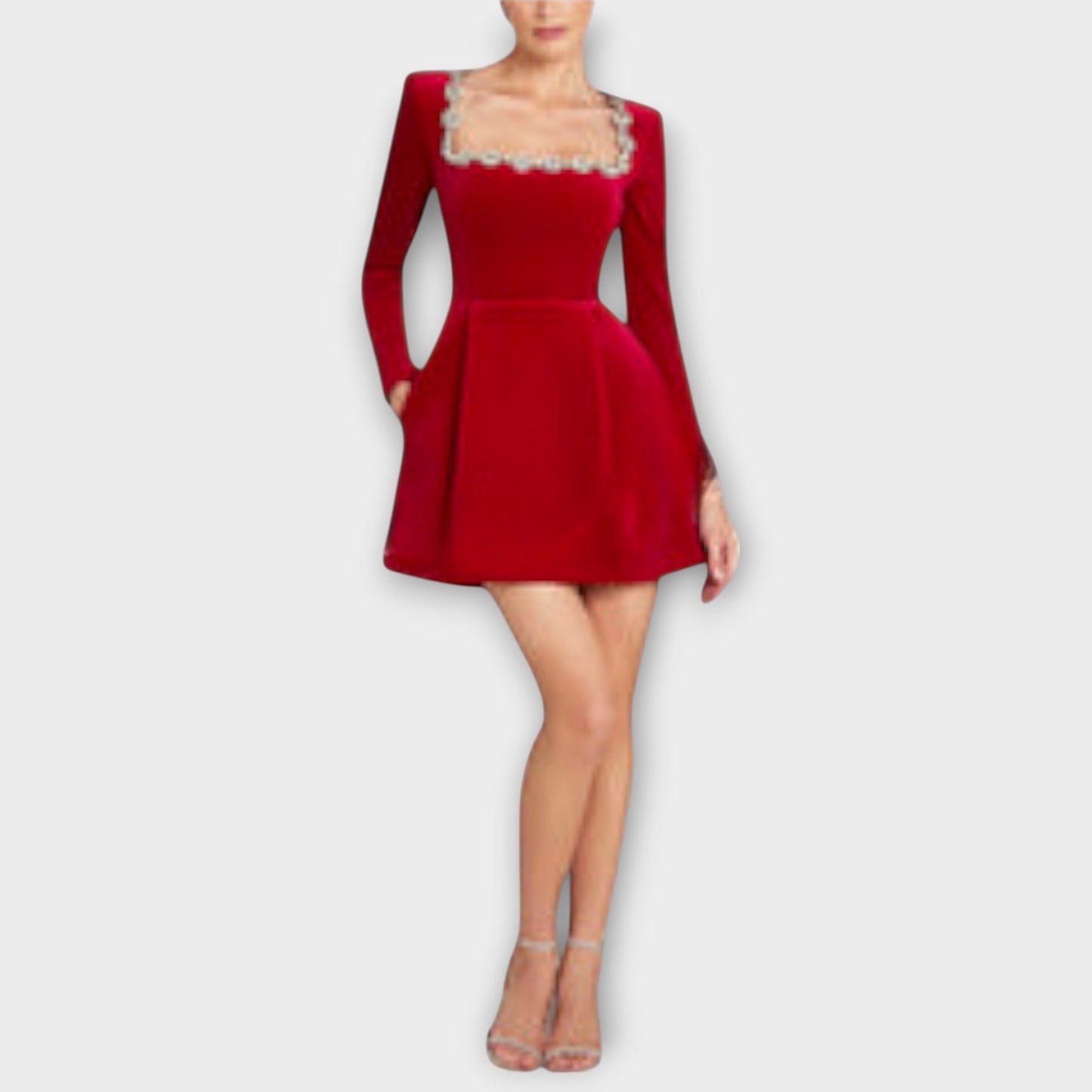 Dana | Minivestido de terciopelo con adornos joya