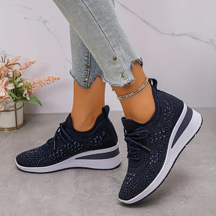Sneakers Ortopédicas con Piedras Brillantes – Estilo y Bienestar
