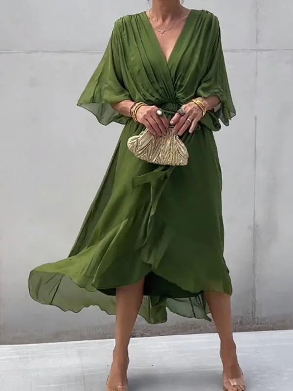 Bernice | Vestido de gasa con escote en V