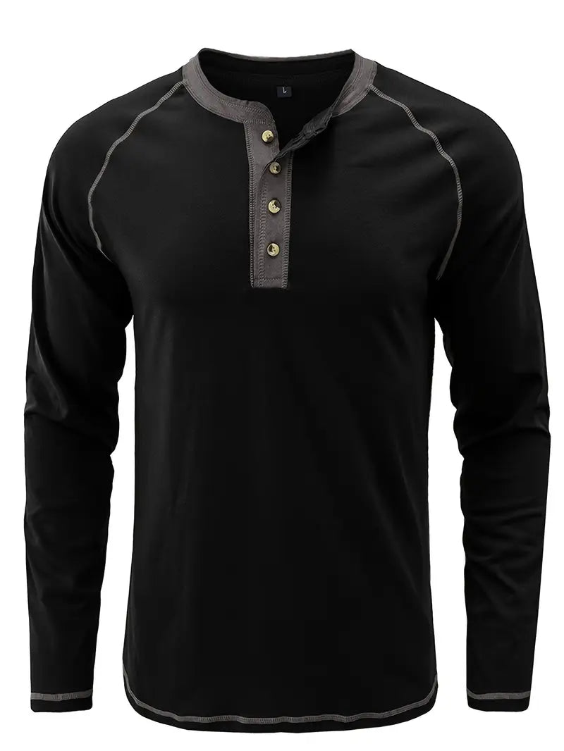 Camisa de manga larga hombre, ligera y favorecedora para primavera u otoño