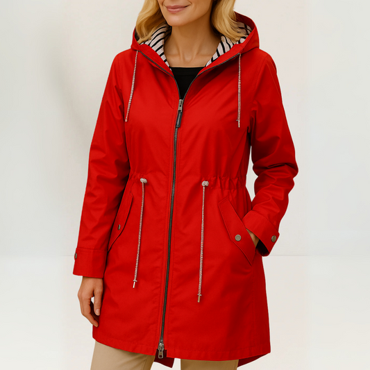 Chaqueta Larga Impermeable – Protección y Moda para Mujer