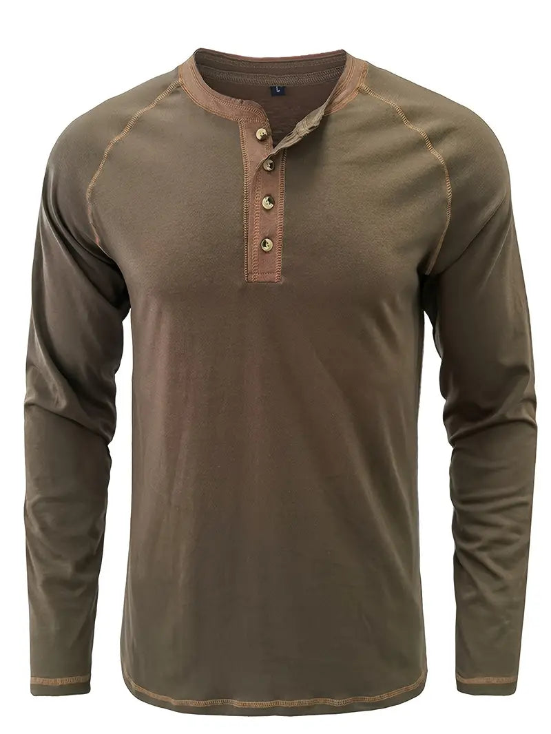 Camisa de manga larga hombre, ligera y favorecedora para primavera u otoño