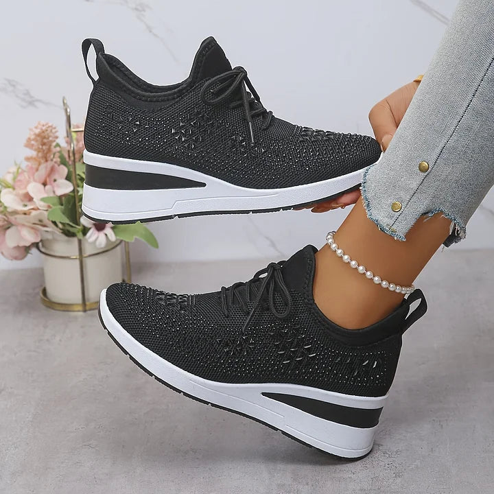 Sneakers Ortopédicas con Piedras Brillantes – Estilo y Bienestar