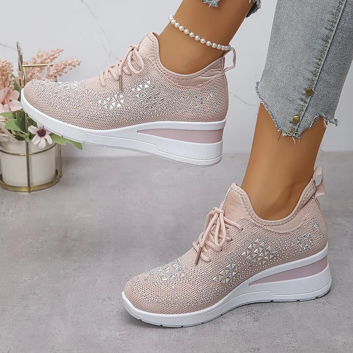Sneakers Ortopédicas con Piedras Brillantes – Estilo y Bienestar