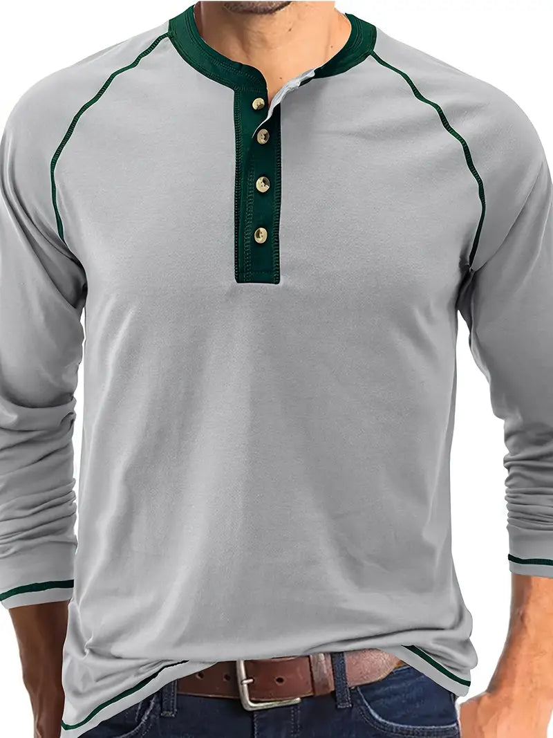 Camisa de manga larga hombre, ligera y favorecedora para primavera u otoño