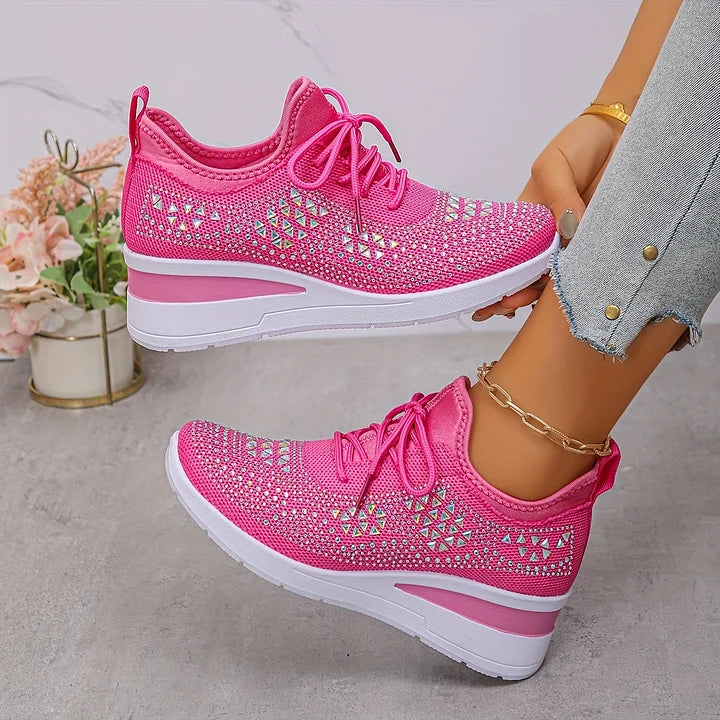 Sneakers Ortopédicas con Piedras Brillantes – Estilo y Bienestar