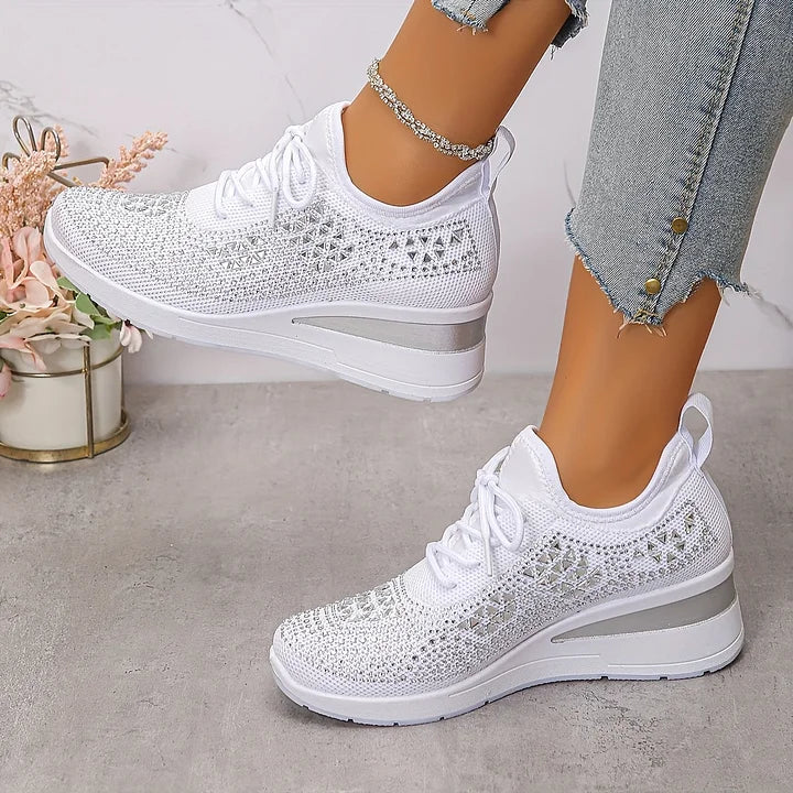 Sneakers Ortopédicas con Piedras Brillantes – Estilo y Bienestar