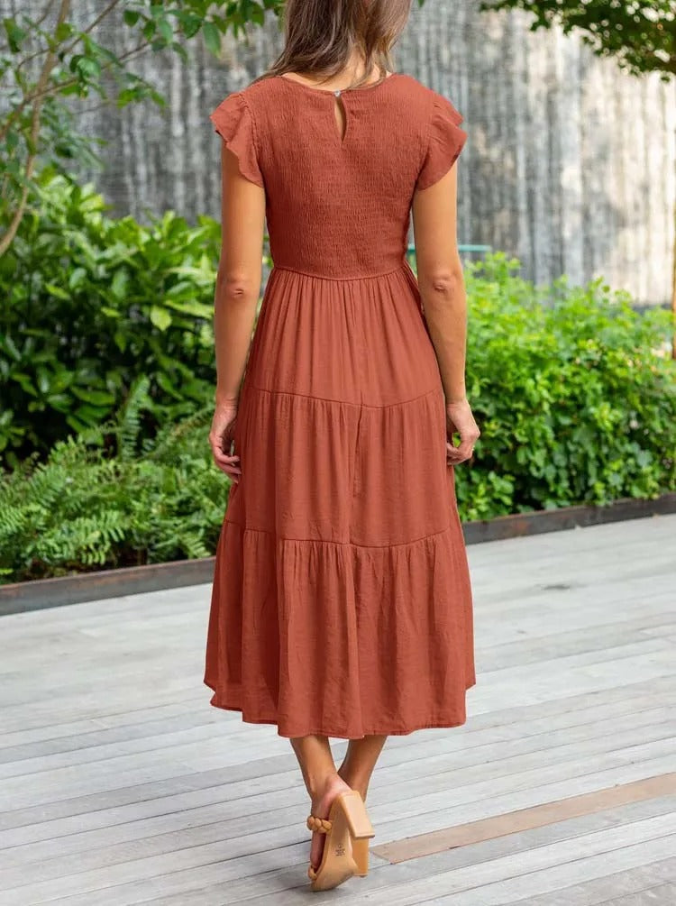 Elsie | Elegante vestido de verano con detalles de volantes y bolsillos