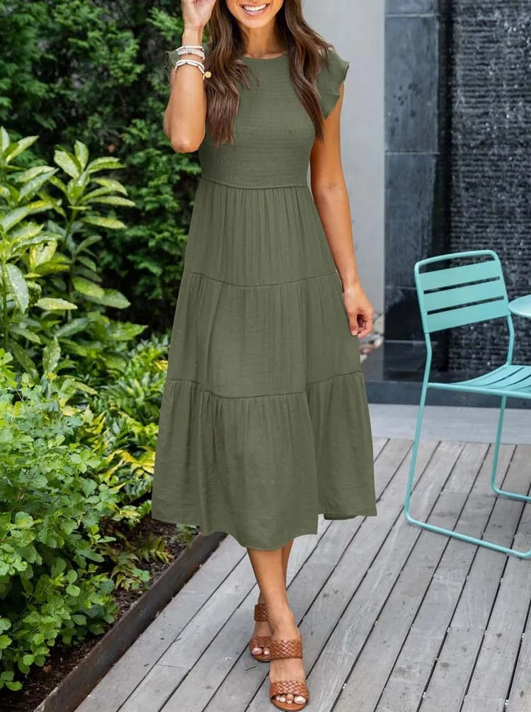 Coleta | Elegante vestido de verano: detalles de volantes, bolsillos