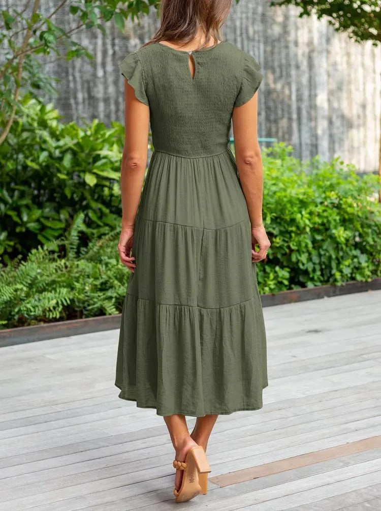 Elsie | Elegante vestido de verano con detalles de volantes y bolsillos