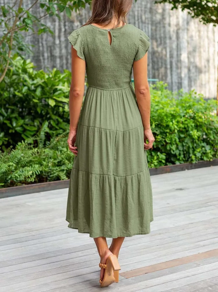 Elsie | Elegante vestido de verano con detalles de volantes y bolsillos