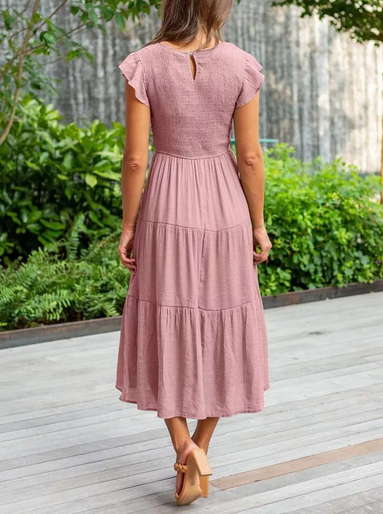 Elsie | Elegante vestido de verano con detalles de volantes y bolsillos