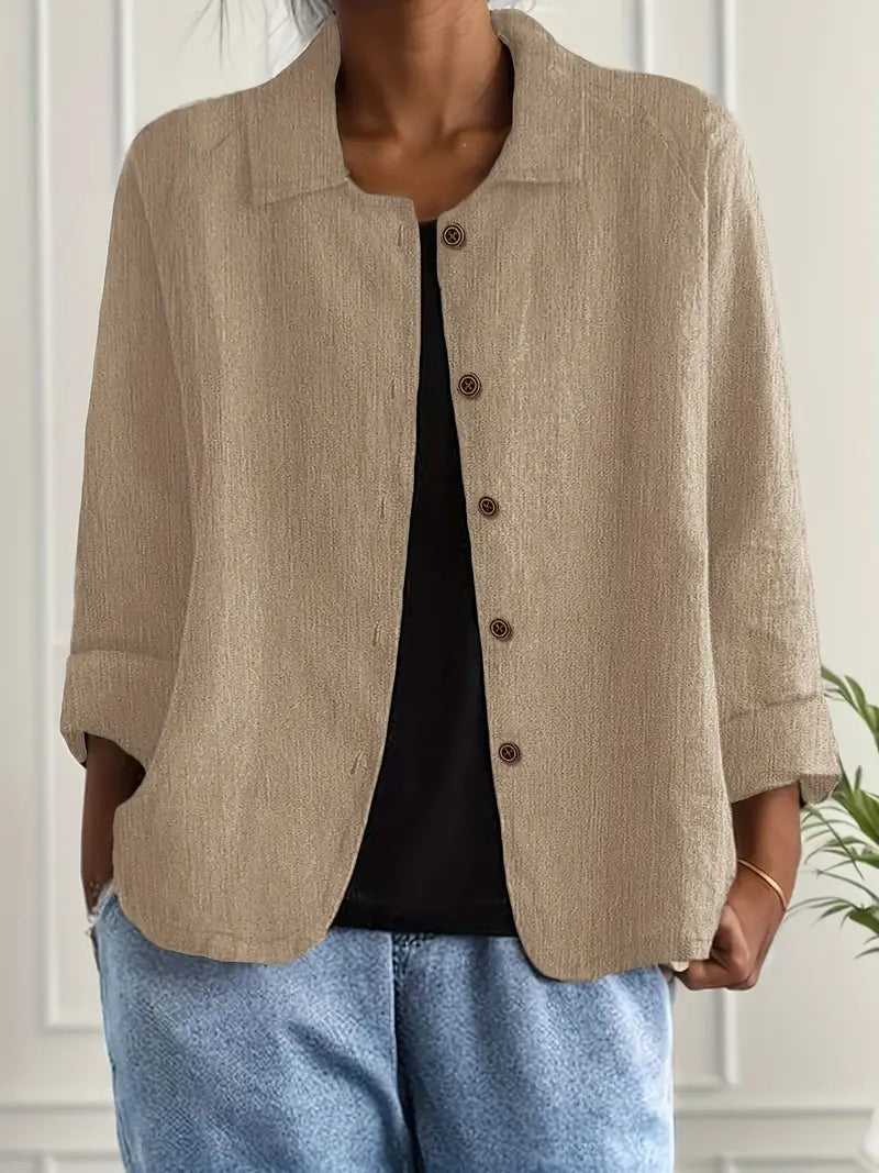 Chaqueta mujer con botones, confortable y moderna para otoño e invierno
