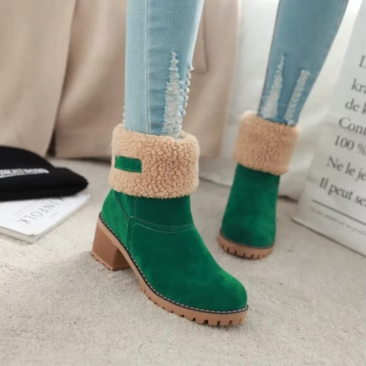 Botas de nieve de cuero forradas para mujer: elegancia y comodidad en invierno