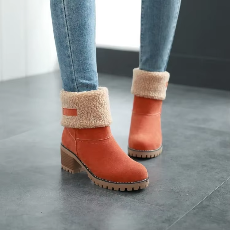 Botas de nieve de cuero forradas para mujer: elegancia y comodidad en invierno