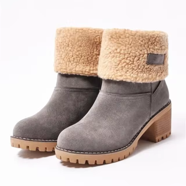 Botas de nieve de cuero forradas para mujer: elegancia y comodidad en invierno