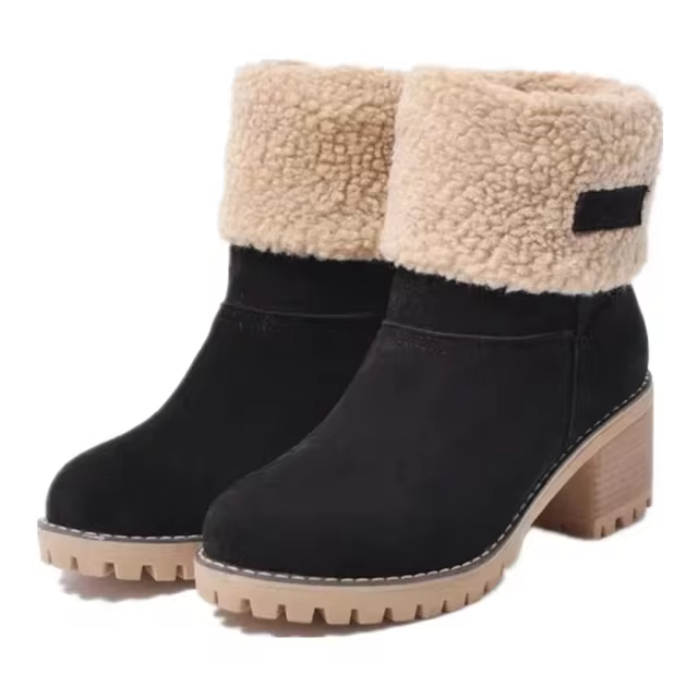 Botas de nieve de cuero forradas para mujer: elegancia y comodidad en invierno