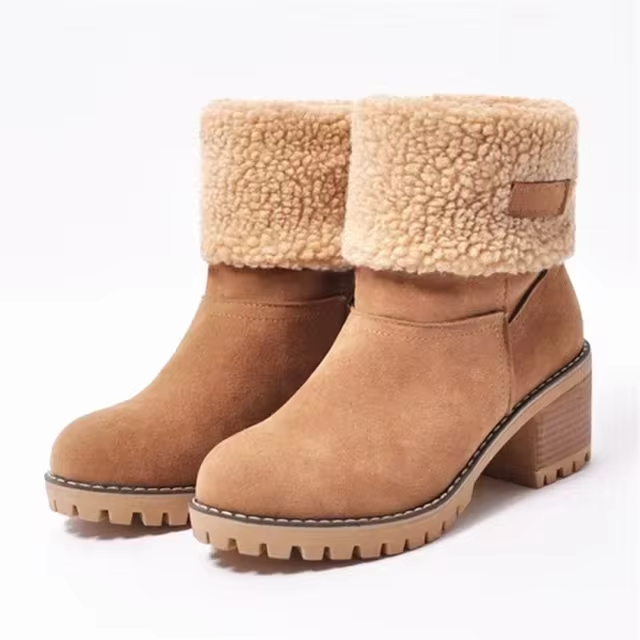 Botas de nieve de cuero forradas para mujer: elegancia y comodidad en invierno