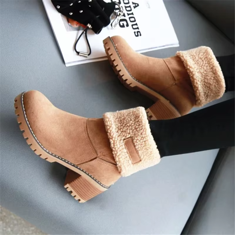 Botas de nieve de cuero forradas para mujer: elegancia y comodidad en invierno