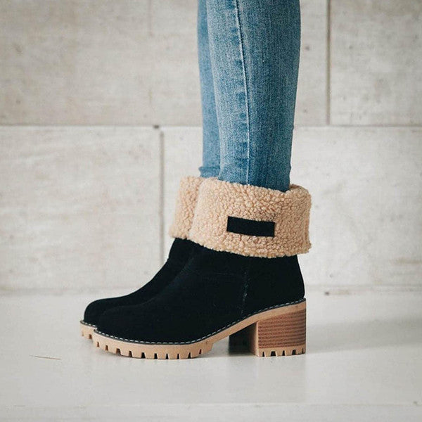 Botas de nieve de cuero forradas para mujer: elegancia y comodidad en invierno