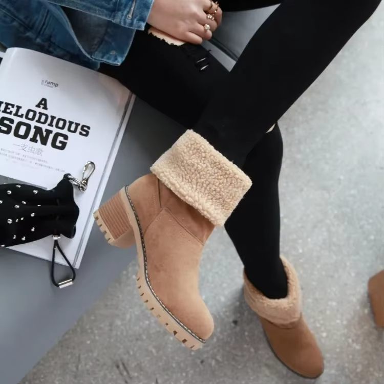 Botas de nieve de cuero forradas para mujer: elegancia y comodidad en invierno