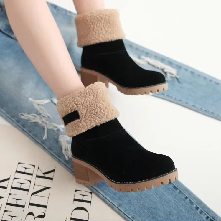 Botas de nieve de cuero forradas para mujer: elegancia y comodidad en invierno