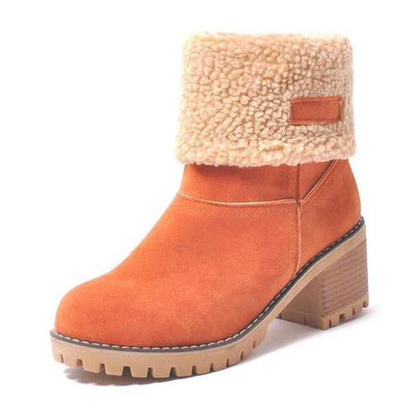 Botas de nieve de cuero forradas para mujer: elegancia y comodidad en invierno
