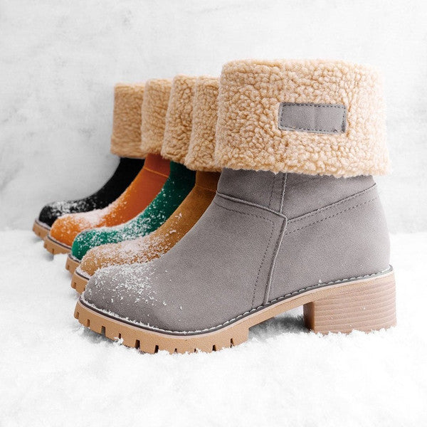 Botas de nieve de cuero forradas para mujer: elegancia y comodidad en invierno